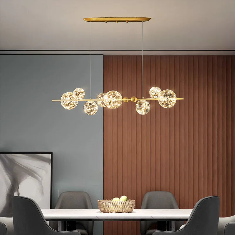 lustre led ciel étoilé nordique boule de verre à intensité variable - vue 5 sur 14