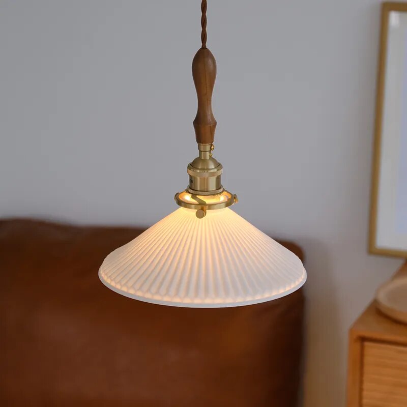 Suspension en céramique et cuivre au design nordique Vintage - vue 6 sur 8