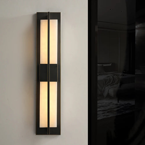 applique murale led en cuivre avec bande de marbre espagnole