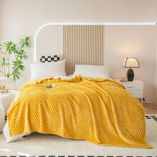 plaid à carreaux doux chaud moelleux salon canapé