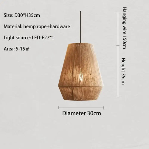 suspension en rotin japonais style wabi sabi pour espaces rustiques - vue 13 sur 16