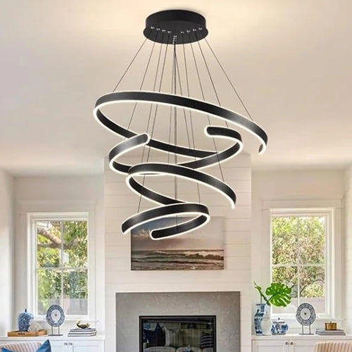 Minimalist open ring LED chandelier - vue 2 sur 5