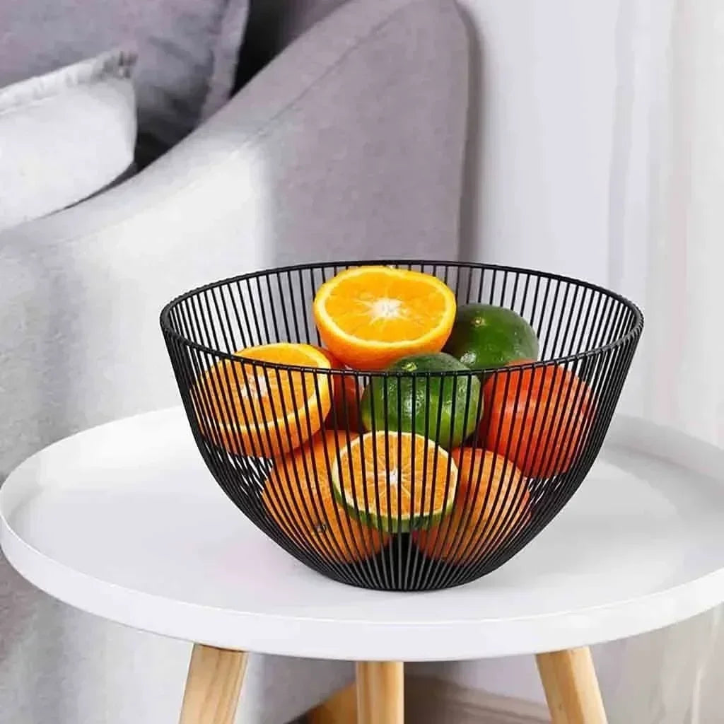 panier de rangement en métal pour fruits et pain - vue 5 sur 8