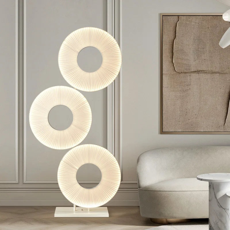 lustre moderne en tissu iris led pour décoration d'hôtel - vue 4 sur 15