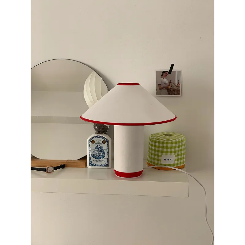lampe de table nordique design en coton rétro décoratif - vue 5 sur 8