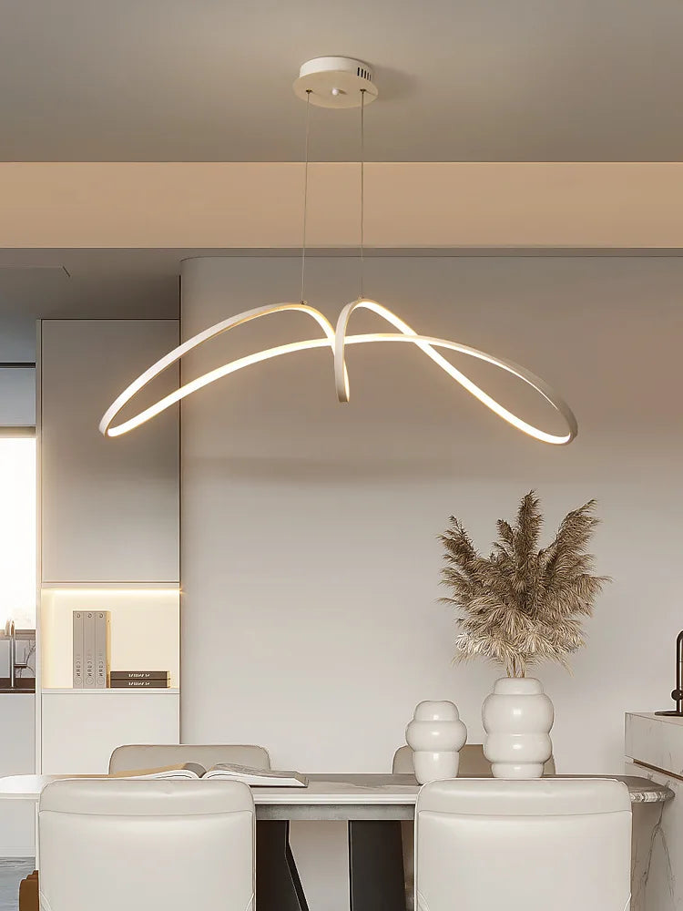 lustre en aluminium en forme de papillon avec éclairage led - vue 3 sur 8