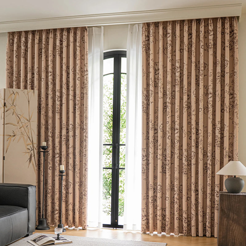 Rideau occultant floral moderne pour salon chambre