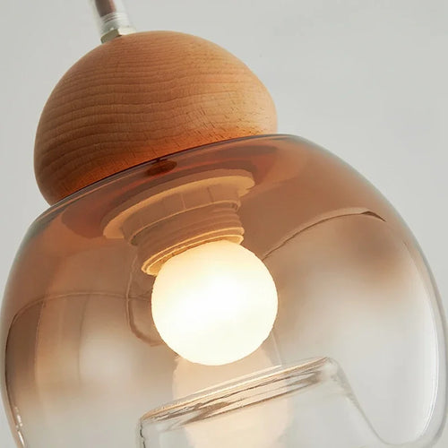 lustre rétro suspendu en verre pour décoration moderne - vue 7 sur 8