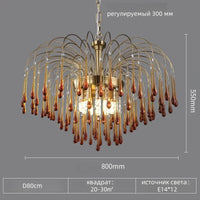 lustre en cristal rétro pour un intérieur romantique et élégant