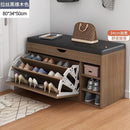 Home Shoe Cabinet with Bench, Anti-Dust Shoe Storage Bench, Multi-Layer Wooden Organizer with Cushion and Stable Structure