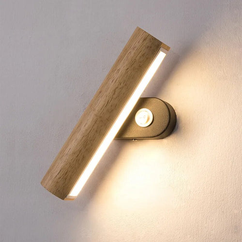 Applique murale LED Rotatives en bois arrondi - vue 2 sur 8