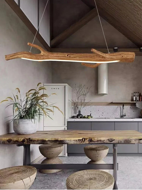 Retro resin tree branch pendant light, tea room, restaurant, coffee shop, LED pendant light, interior decoration lighting - vue 3 sur 8