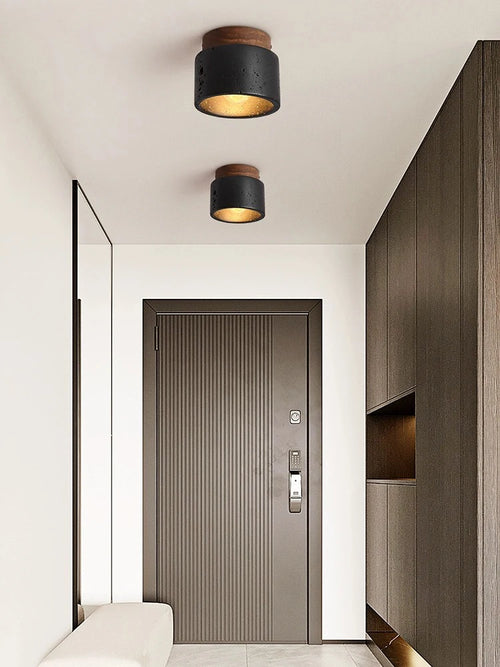 plafonnier led noir pierre - vue 5 sur 6