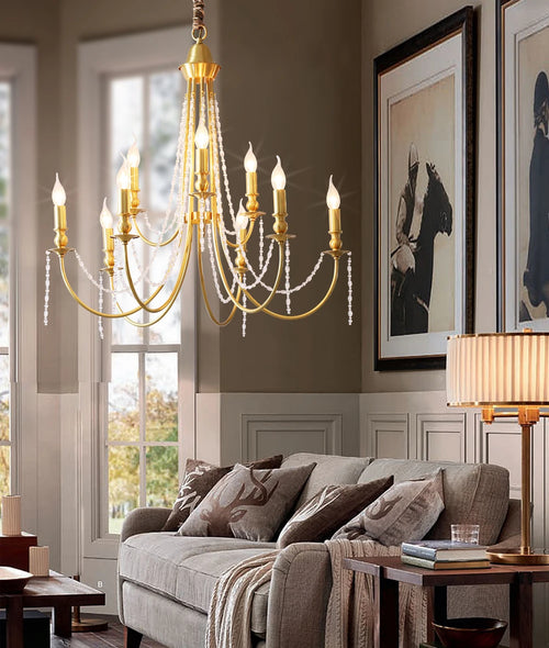 lustre en laiton moderne pour éclairage intérieur élégant - vue 5 sur 13