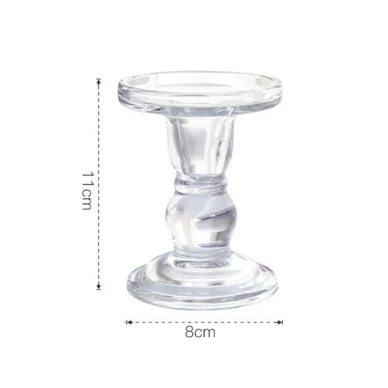 Glass Candle Holders Dia 8cm Cylinder Vases for Pillar Candle, Holders or Flower Vase Wedding Decoration Candlelight Dinner - vue 9 sur 10