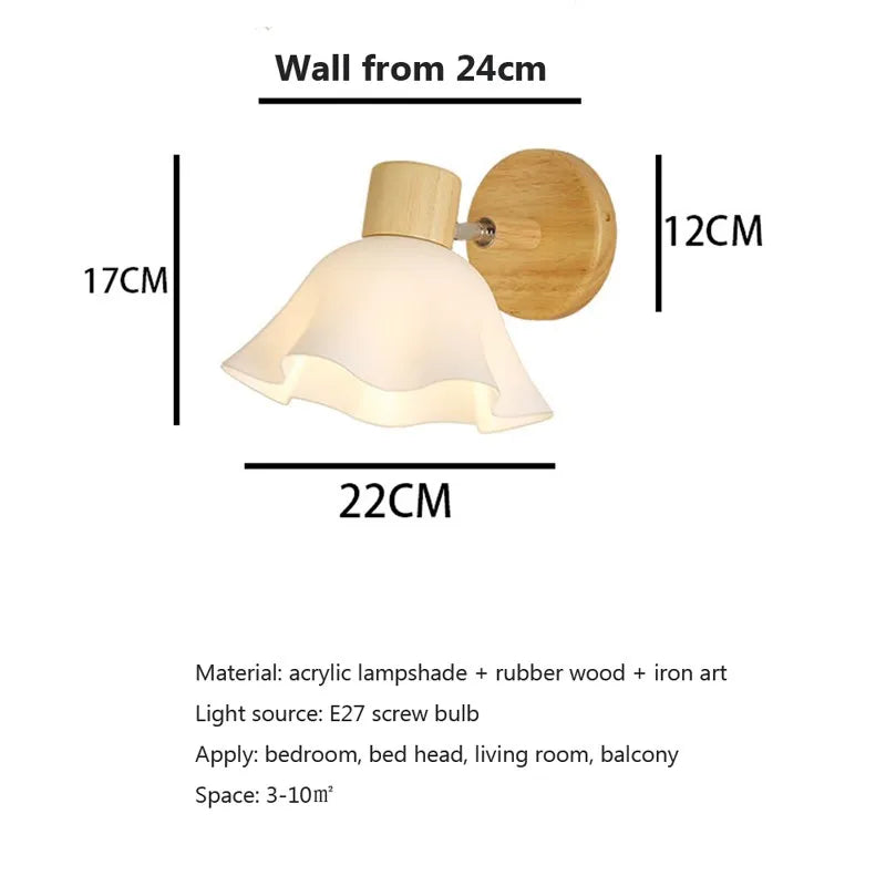 led nordique rotative bois céramique éclairage allée étude maison luminaire - vue 4 sur 9