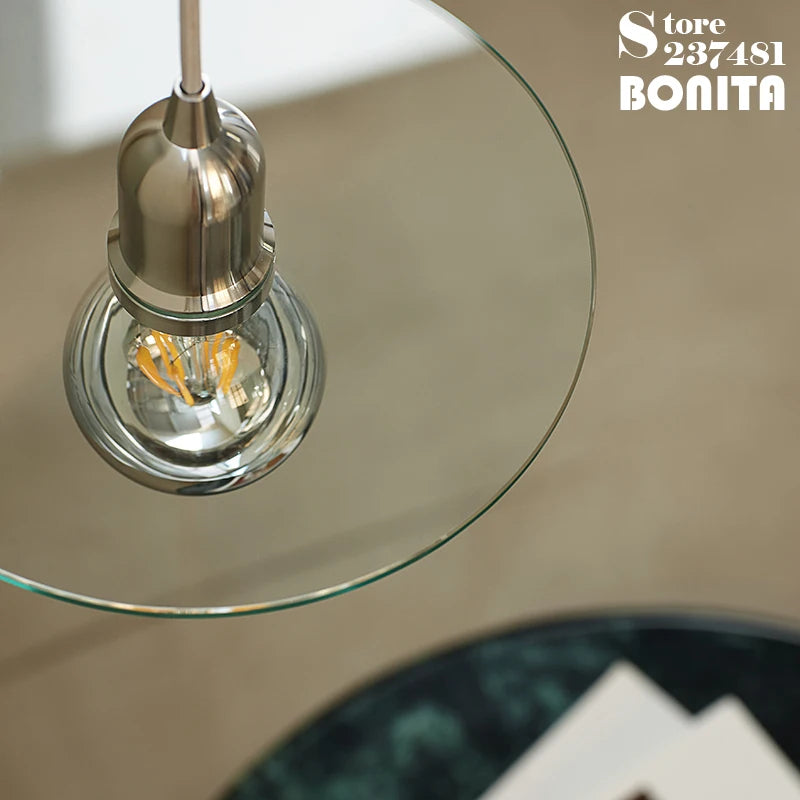 suspension moderne en verre pour éclairage créatif minimaliste - vue 5 sur 8