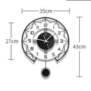 Swinging Wall Clock for Home Living Room, Interior Decoration Silent Horologe, Minimalist Design, Living Room, Art wall Clock