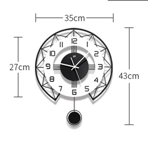 Swinging Wall Clock for Home Living Room, Interior Decoration Silent Horologe, Minimalist Design, Living Room, Art wall Clock - vue 5 sur 6