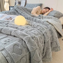 plaid polaire épais motif coeurs doux canapé lit