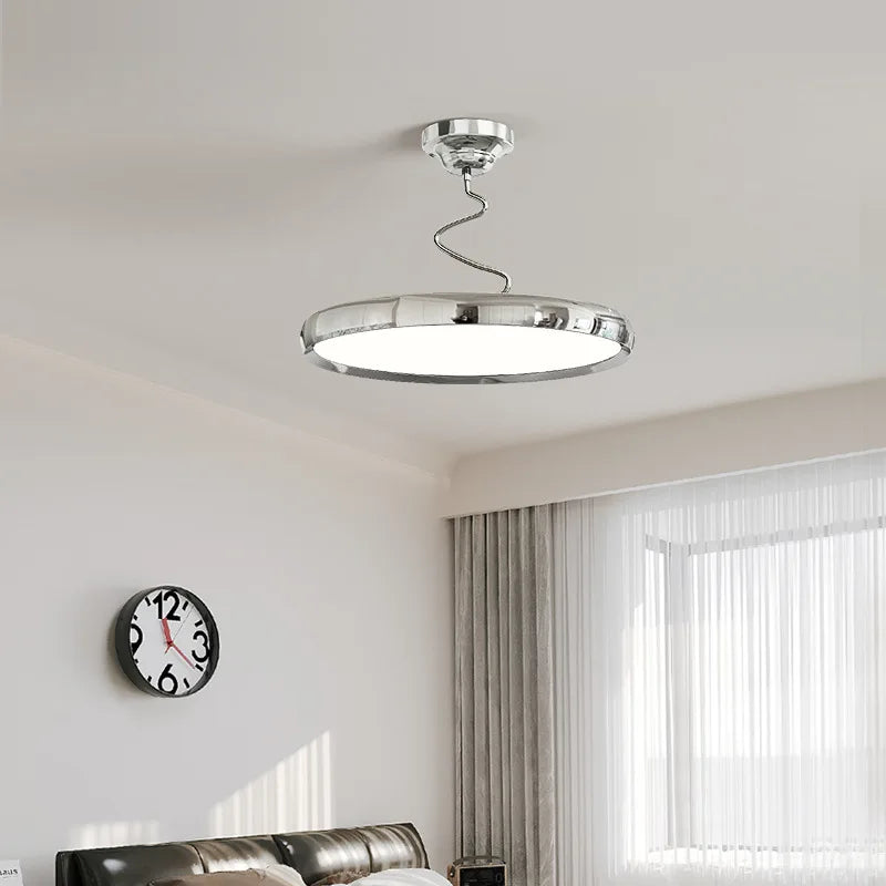 lustre moderne simple style nordique en aluminium avec lumières LED - vue 3 sur 18
