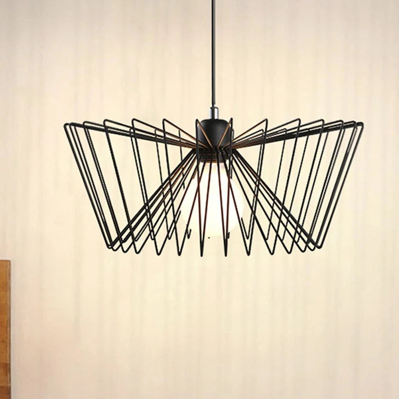 suspension créative en fer avec éclairage led décoratif - vue 2 sur 7
