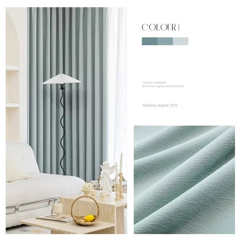 Rideau occultant style minimaliste plissé pour salon chambre