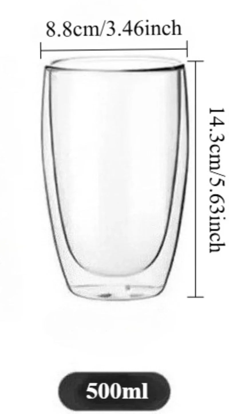 Verre double paroi strié isolant pour boissons chaudes
