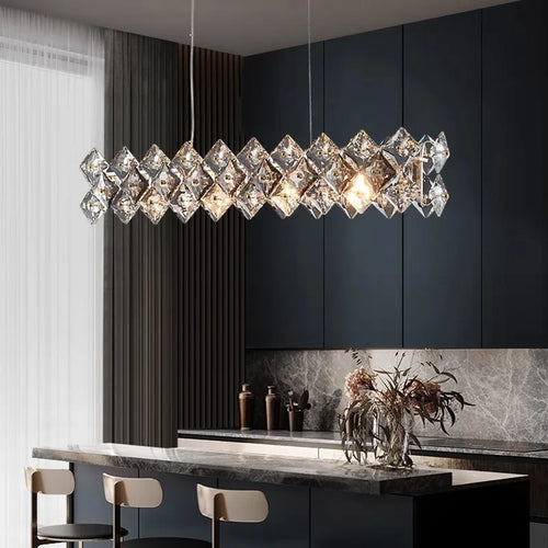 lustre en cristal design minimaliste pour un intérieur élégant - vue 2 sur 8