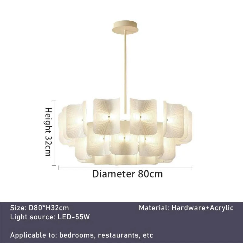 Newly designed LED chandelier, fingerprint chandelier, luxurious living room, bedroom, villa, hotel lobby, bright acrylic chandelier - vue 7 sur 9