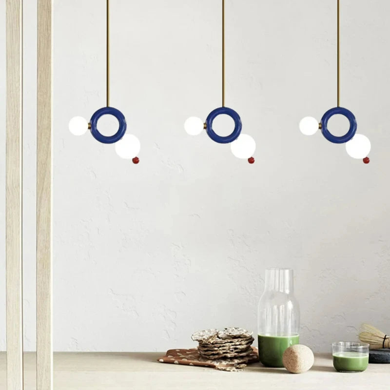 suspension anneau métallique art déco pour - vue 5 sur 7