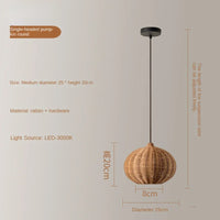 luminaires suspendus en rotin japonais avec tissage en bambou silencieux