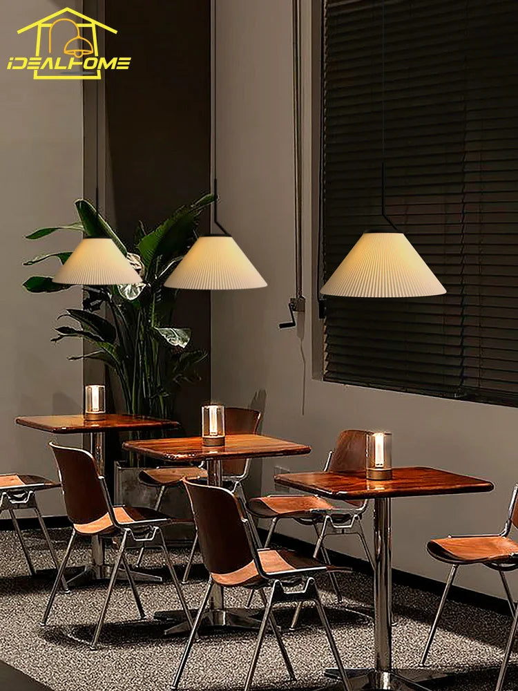 suspension led plissée design ambiance pour décoration intérieure - vue 5 sur 6