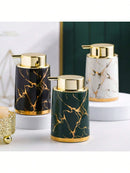 400ml Light Luxury Ceramic Marble Texture Refillable Press Mousse Foaming Soap Dispenser For Bottling, Filling Facial Cleanser