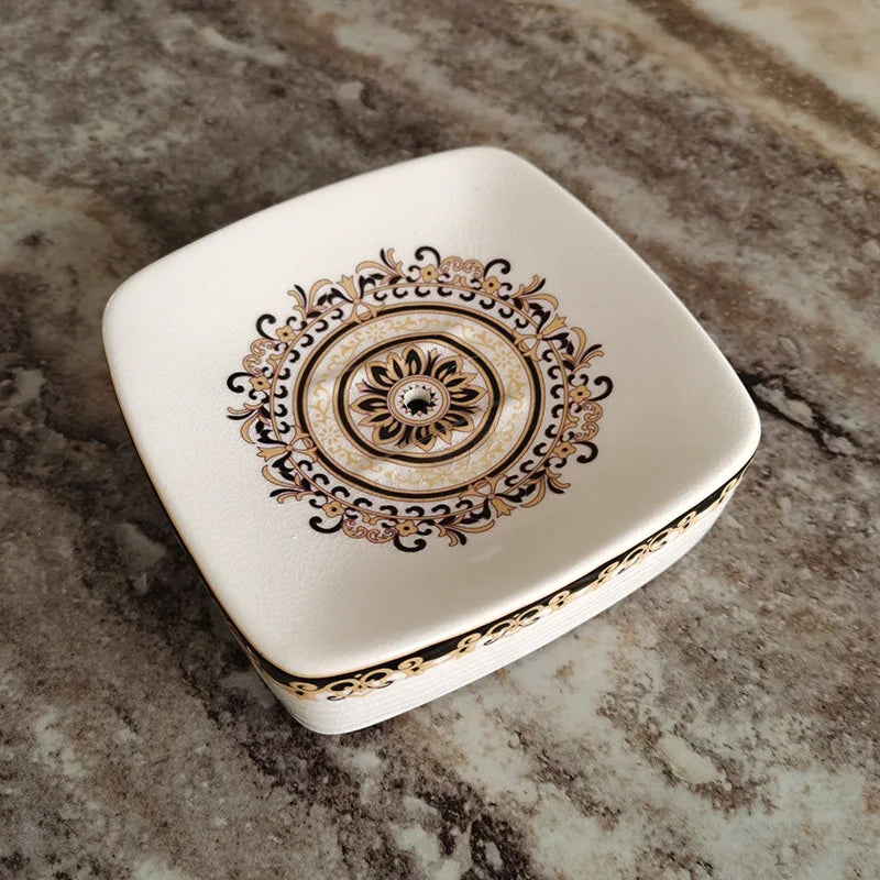 boîte à savon céramique européenne avec drainage créative pour salle de bain