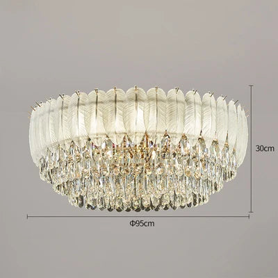 plafonnier rond en cristal luxe éclairage led pour intérieur - vue 11 sur 12