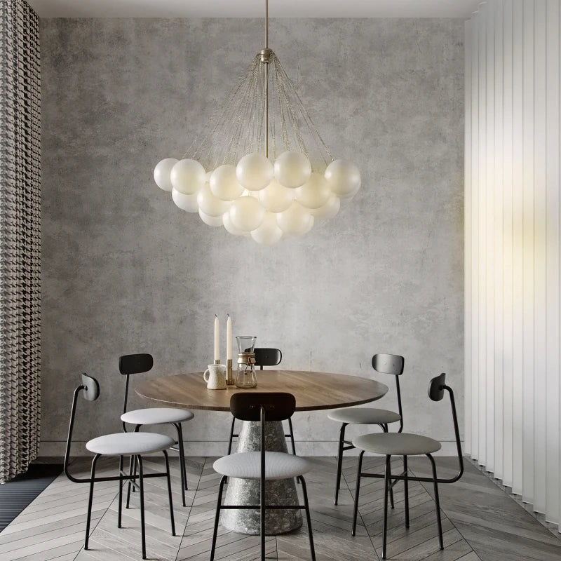 lustre boule de verre moderne led suspension nordique suspendu - vue 2 sur 10