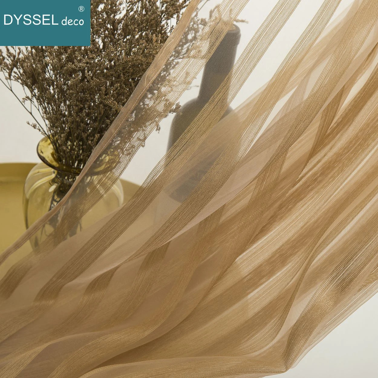 Rideau moderne a rayures translucide pour salon chambre - vue 5 sur 7