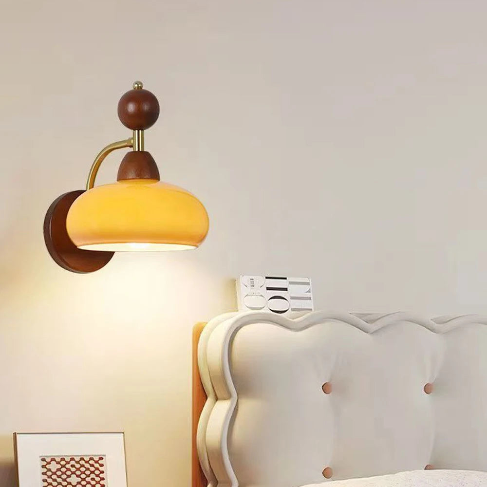 applique murale en bois et verre pour intérieur moderne - vue 4 sur 8