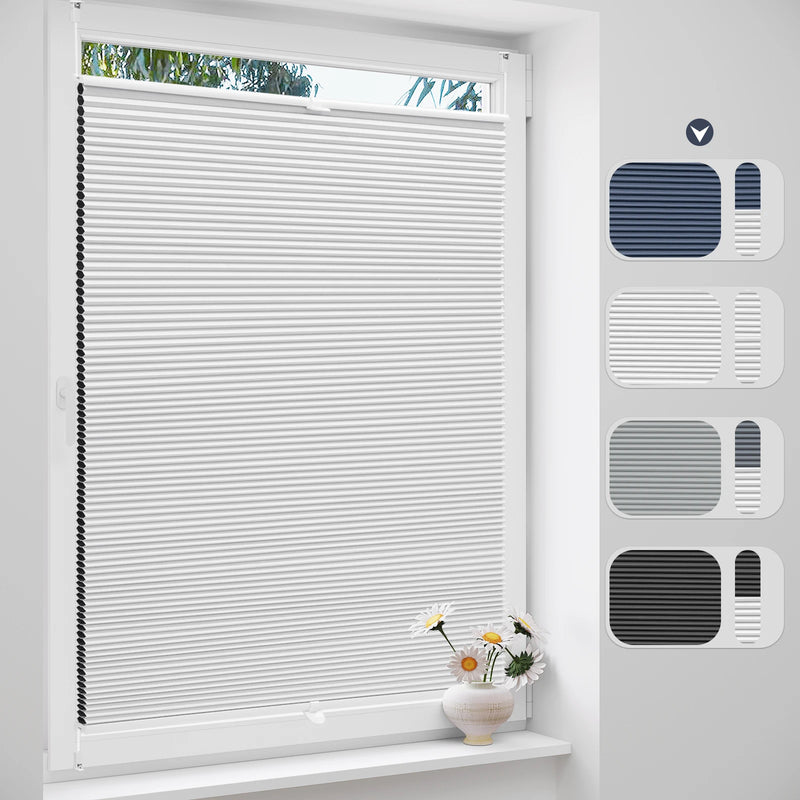 Store plissé alvéolé occultant thermique sans perçage fenêtre