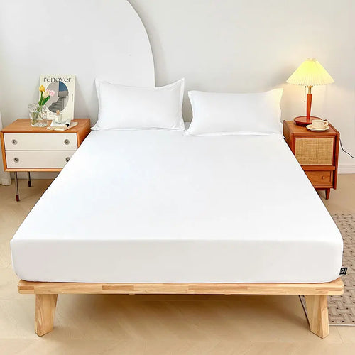1PC Plain Color Waterproof Mattress Cover,Polyester Material, Thin Breathable,Bedroom，Four Seasons Apply - vue 13 sur 13