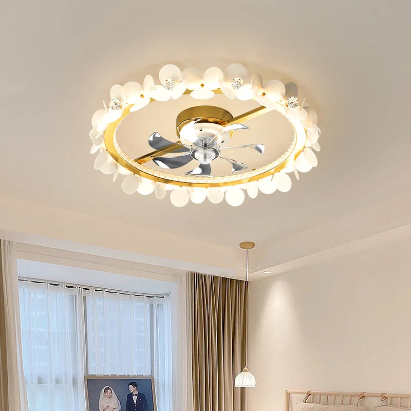 ventilateur de plafond moderne avec lumière et contrôle intelligent - vue 3 sur 10