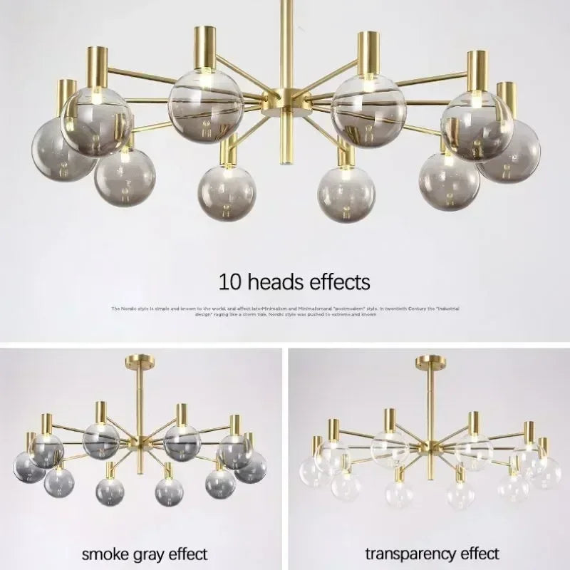 Nordic minimalist glass pendant light for modern decor - vue 5 sur 14