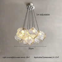 SANDYHA moderne romantique chambre lustre de luxe en verre glaçon forme lampe à LED salon salle à manger suspension éclairage décor à la maison