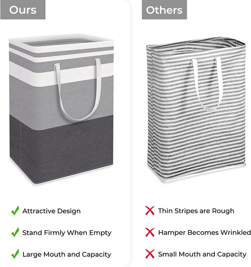 Large Laundry Basket 100L Waterproof,Collapsible Tall Clothes Hamper with Extended Handles for Clothes Toys in the Dorm,Family - vue 4 sur 8