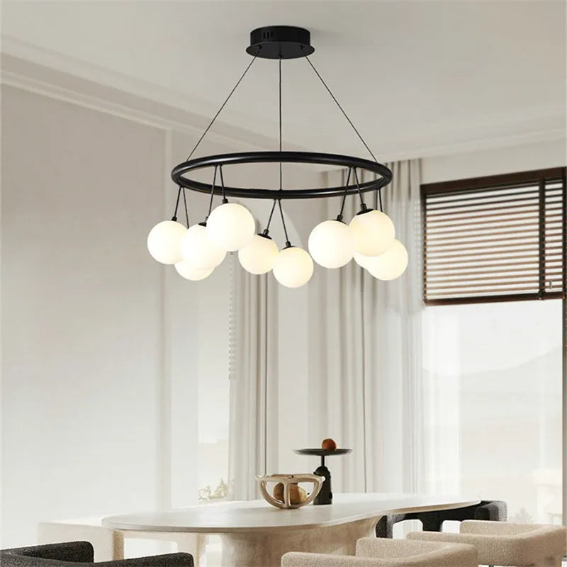 lustre post-moderne éclairage suspendu circulaire réglable design élégant - vue 5 sur 10