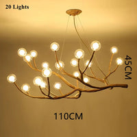 Moderne Arbre Verre Bulle LED Lustre Éclairage Rétro Plafond Lustres Vintage Maison Suspension Suspension Luminaires
