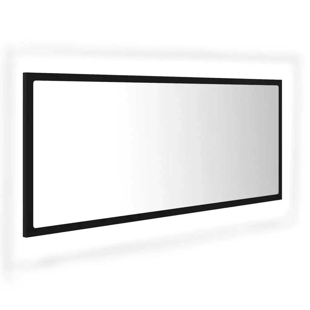LED bathroom black 100x8,5x37 cm acrylic, modern Dressing room furniture girl bedroom bedside cabinet storage vanity wardrobe - vue 2 sur 6