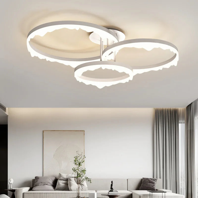 lustre led moderne minimaliste éclairage intérieur design élégant - vue 3 sur 8