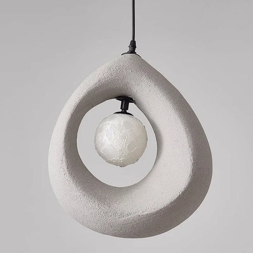 Minimalist nordic wabi sabi LED pendant light for interior decor - vue 3 sur 30